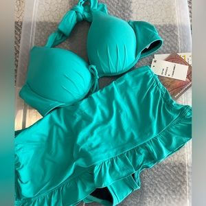 Sea Green 2 Piece Bikini Skirt